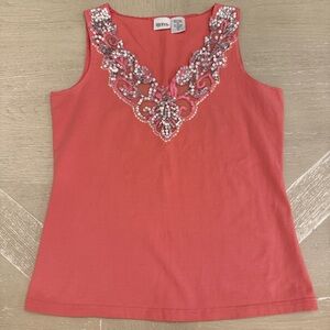 Together Pinj Coral Embellished Vintage Y2K Tank Top